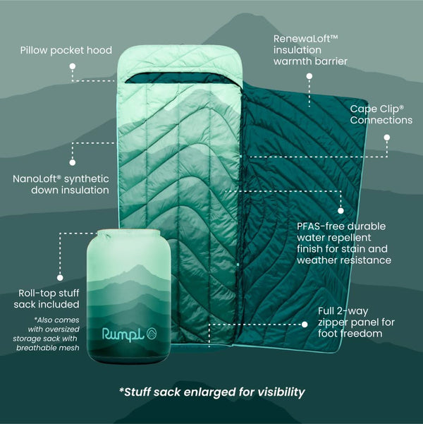 Rumpl Wrap Sack 20° Sleeping Bag Cascade Fade
