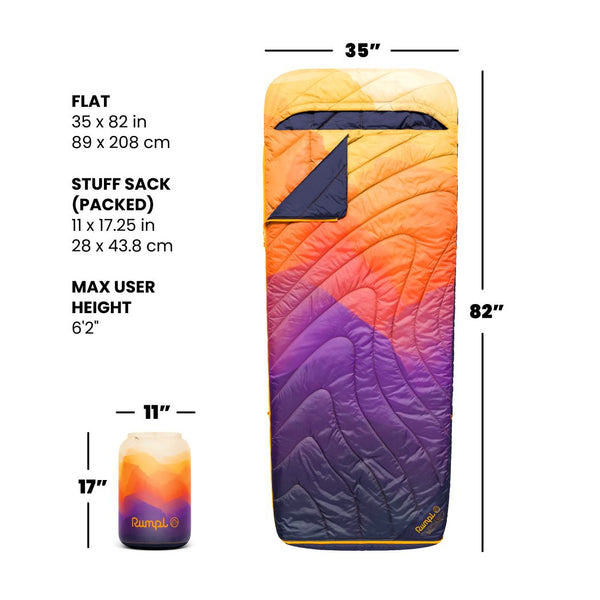 Rumpl Wrap Sack 20° Sleeping Bag Watercolor Glow