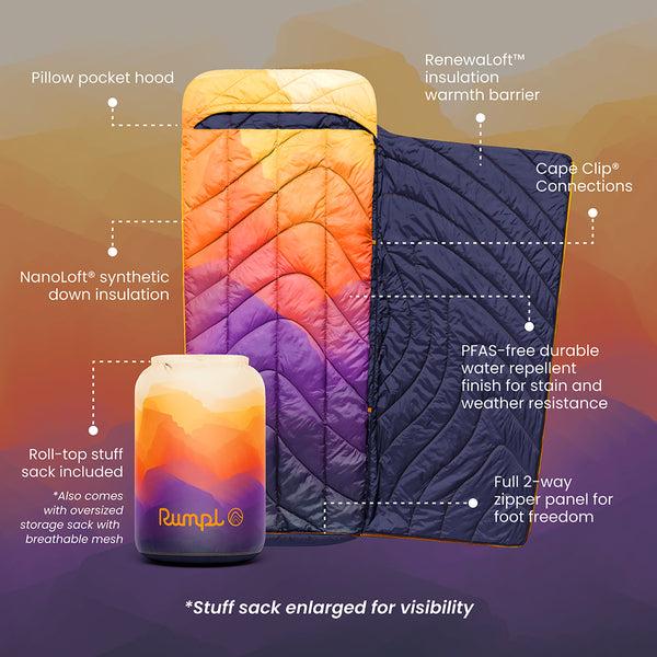 Rumpl Wrap Sack 20° Sleeping Bag Watercolor Glow
