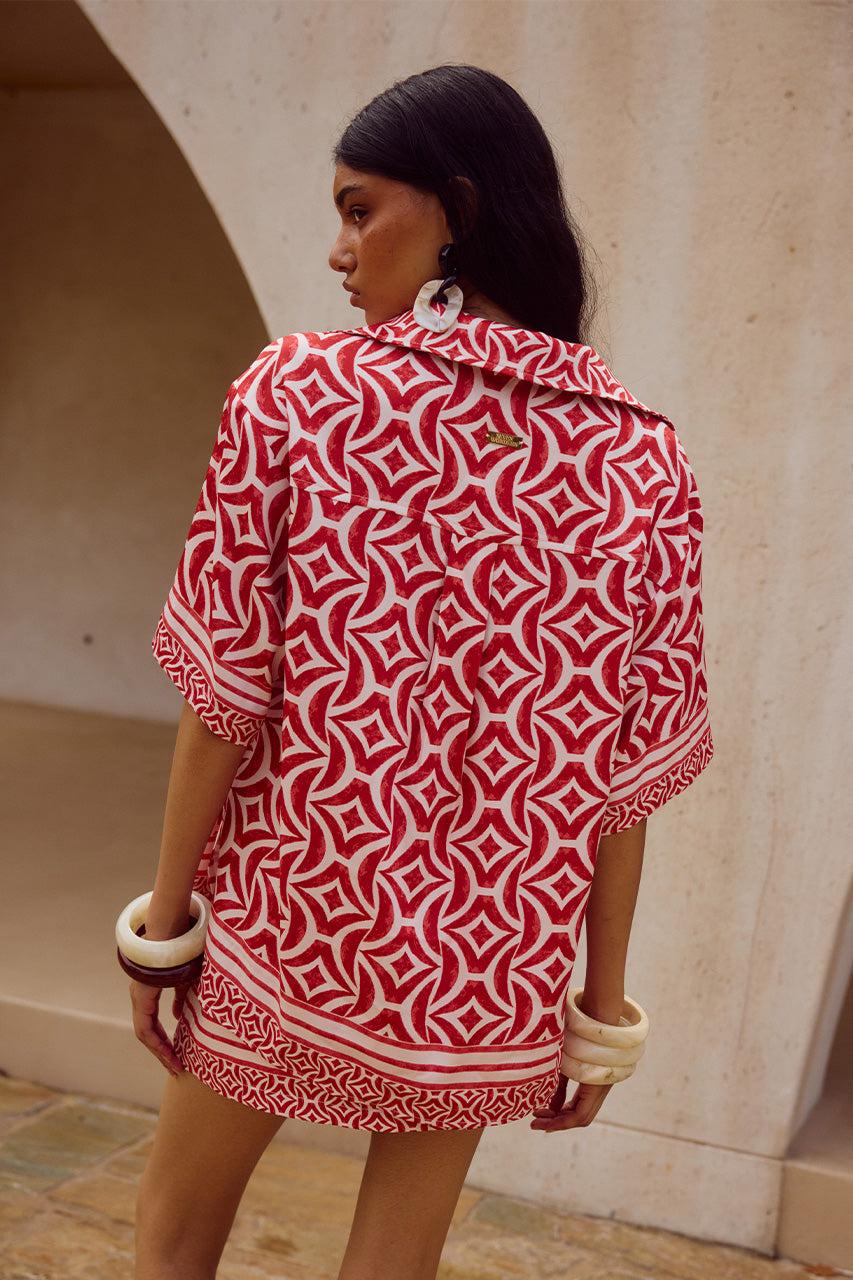 Runaway The Label ALARA SHORT SLEEVE SHIRT - ALARA RED