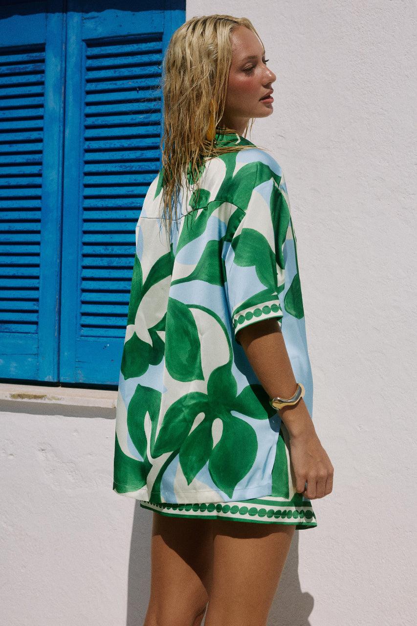 Runaway The Label ALARA SHORT SLEEVE SHIRT - AMOREE BLUE