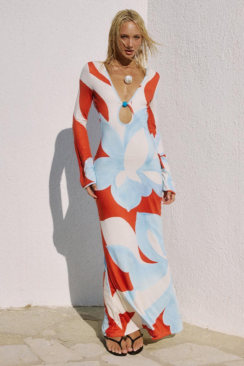 Runaway The Label AMOREE LONG SLEEVE MAXI DRESS - AMOREE RED