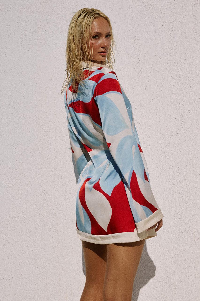 Runaway The Label AMOREE LONG SLEEVE MINI DRESS - AMOREE RED