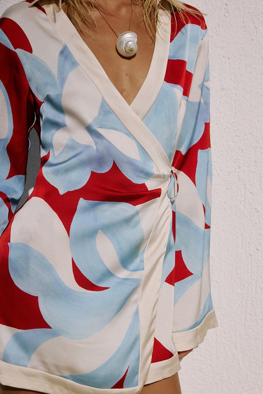 Runaway The Label AMOREE LONG SLEEVE MINI DRESS - AMOREE RED