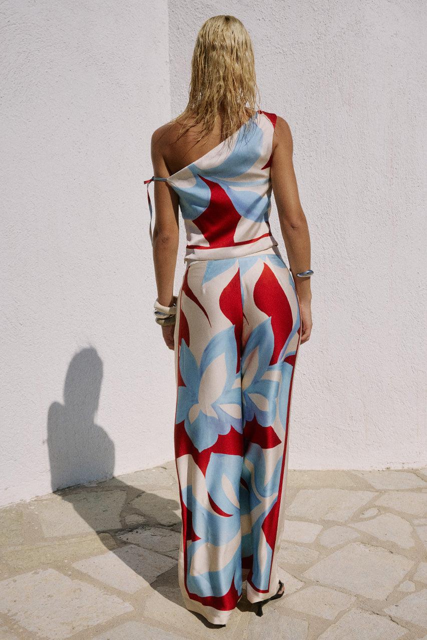 Runaway The Label AMOREE WIDE LEG PALAZZO PANT - AMOREE RED