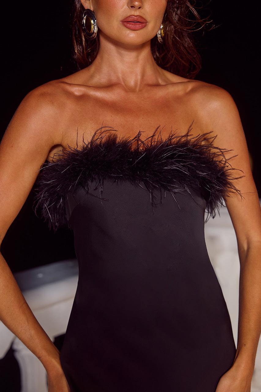 Runaway The Label ARIANA STRAPLESS MAXI DRESS - BLACK