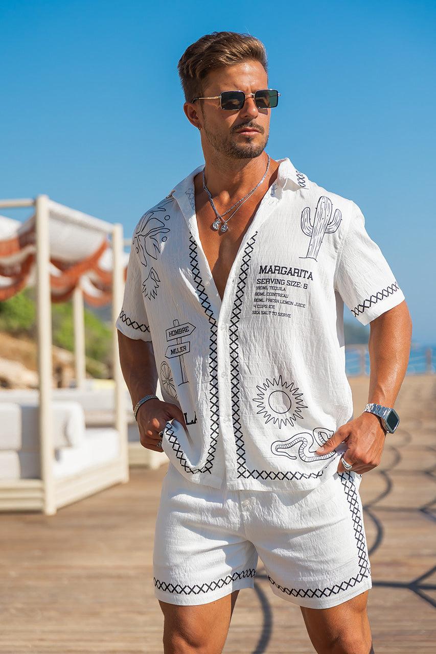 runaway the label DIEGO SHORT SLEEVE SHIRT - DIEGO WHITE/BLACK