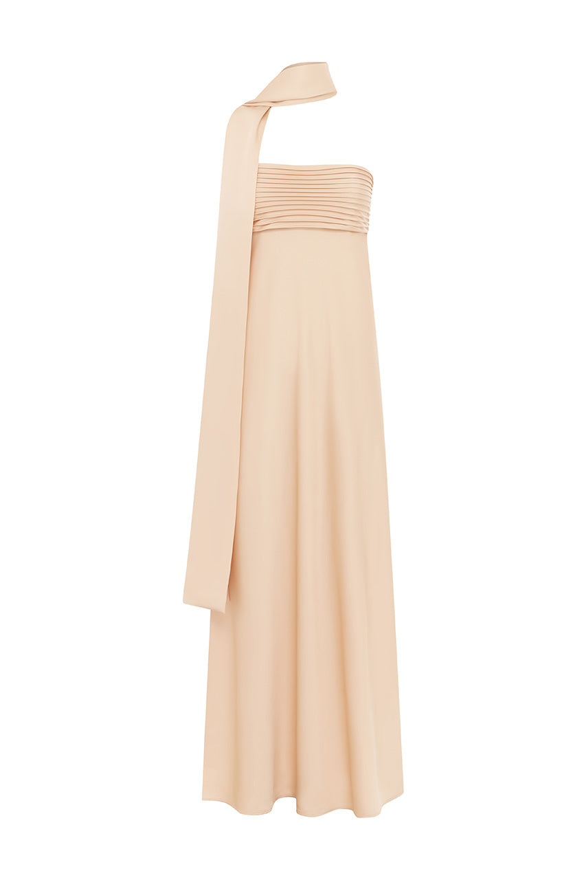 Runaway The Label ELSA STRAPLESS SCARF MAXI DRESS - PEACH