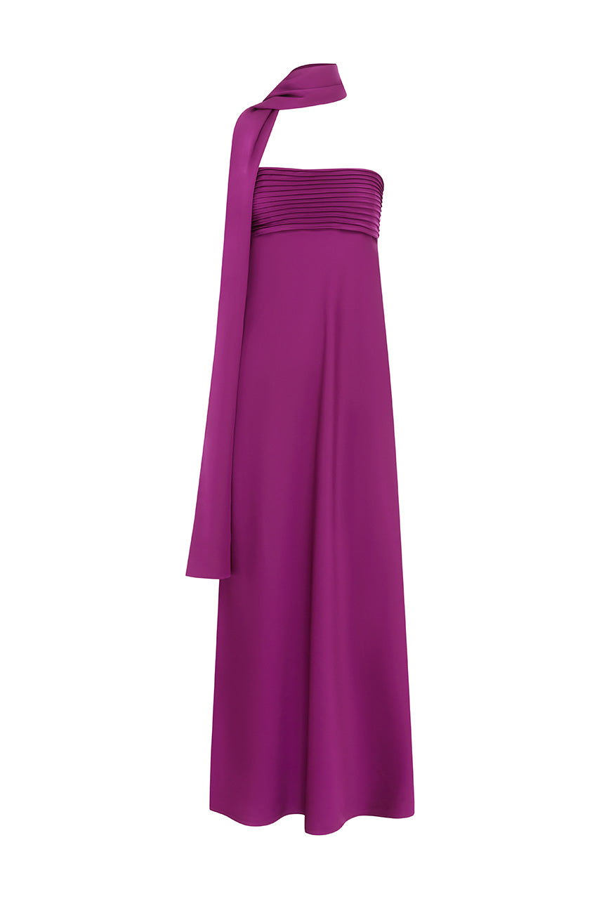 Runaway The Label ELSA STRAPLESS SCARF MAXI DRESS - PLUM