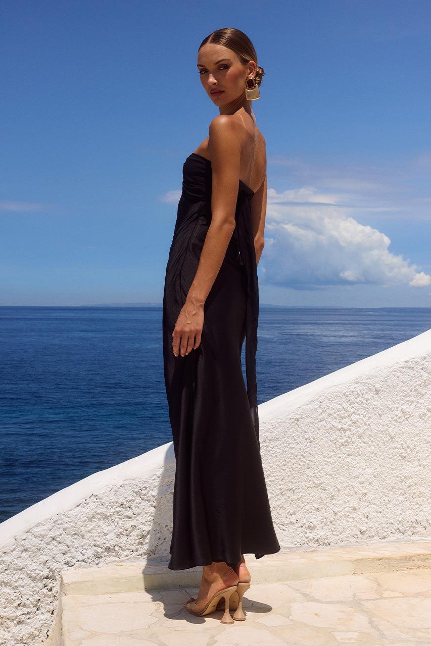 Runaway The Label KADIE OFF SHOULDER MAXI DRESS - BLACK