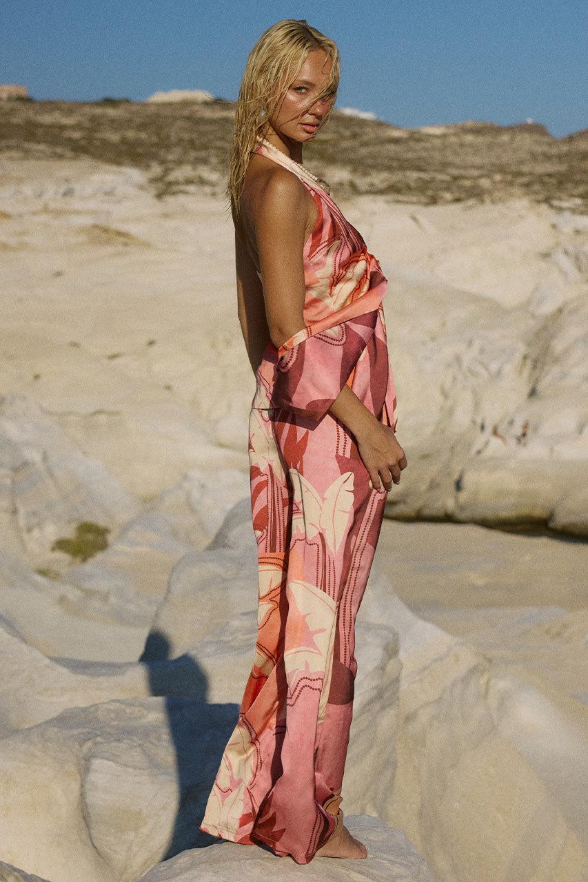 Runaway The Label KAELI ELASTICATED PALAZZO PANT - KAELI BERRY