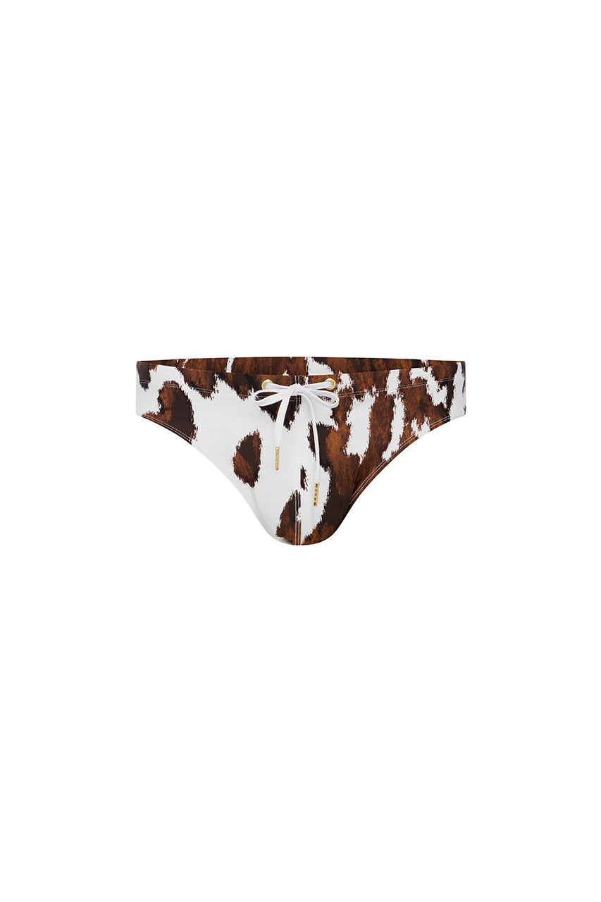Runaway The Label MARCEL PRINTED RACER SWIM BRIEF - SHILOH WHITE