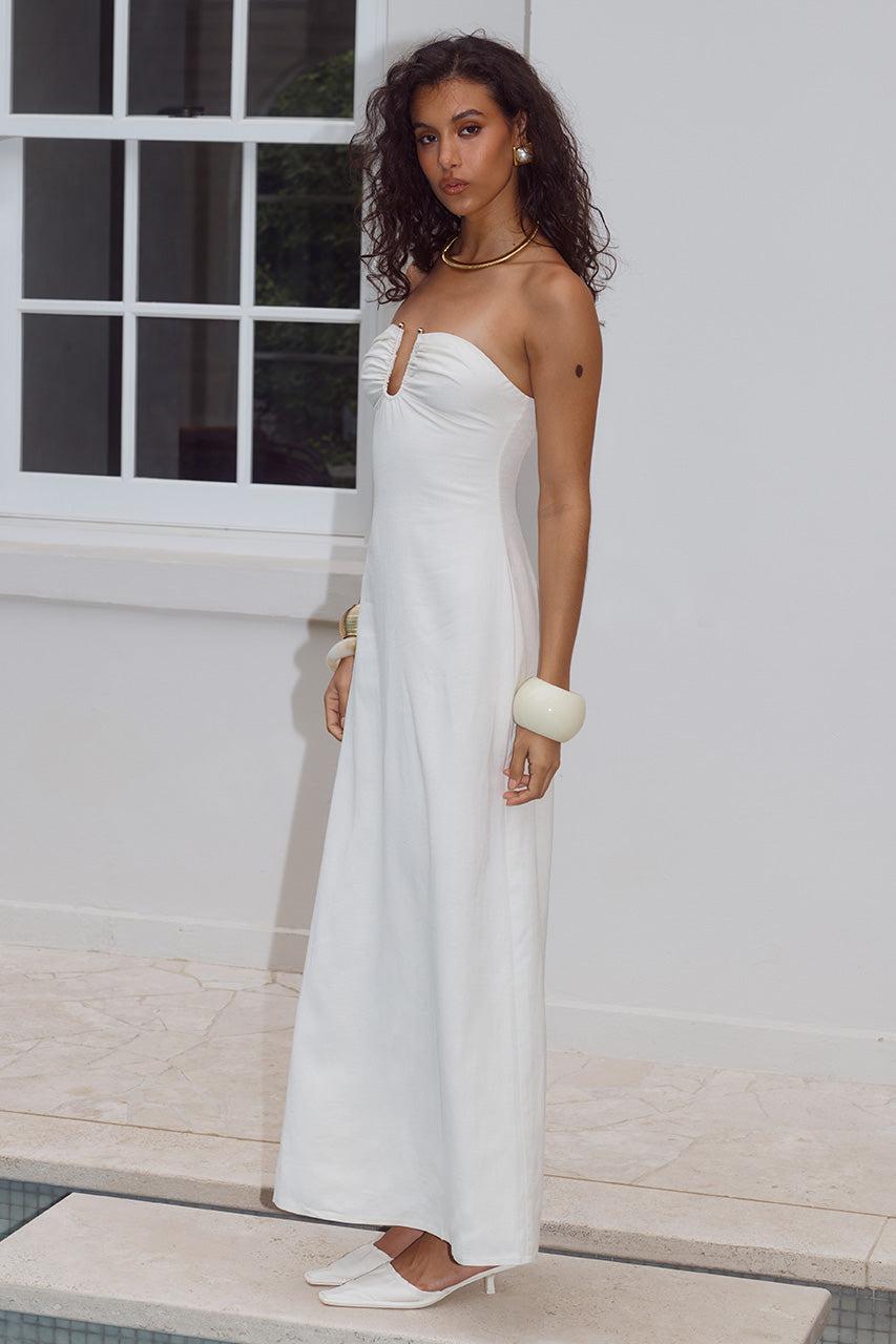 Runaway The Label MARTHA STRAPLESS MAXI DRESS - WHITE