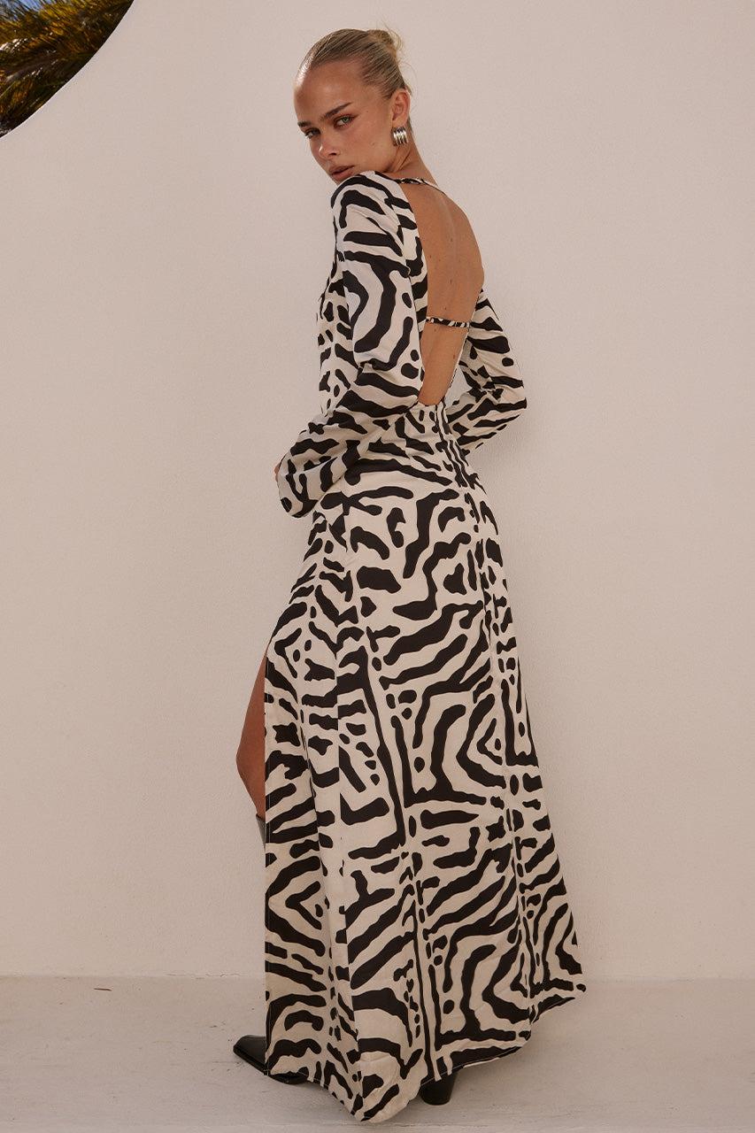 Runaway The Label MONTIE SLEEVED MAXI DRESS - MAJA BLACK