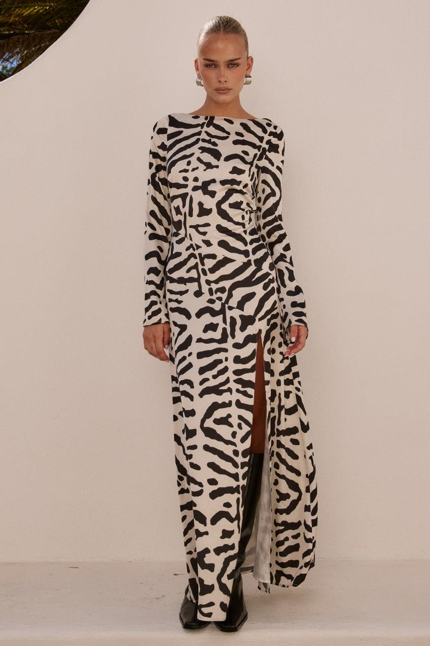 Runaway The Label MONTIE SLEEVED MAXI DRESS - MAJA BLACK