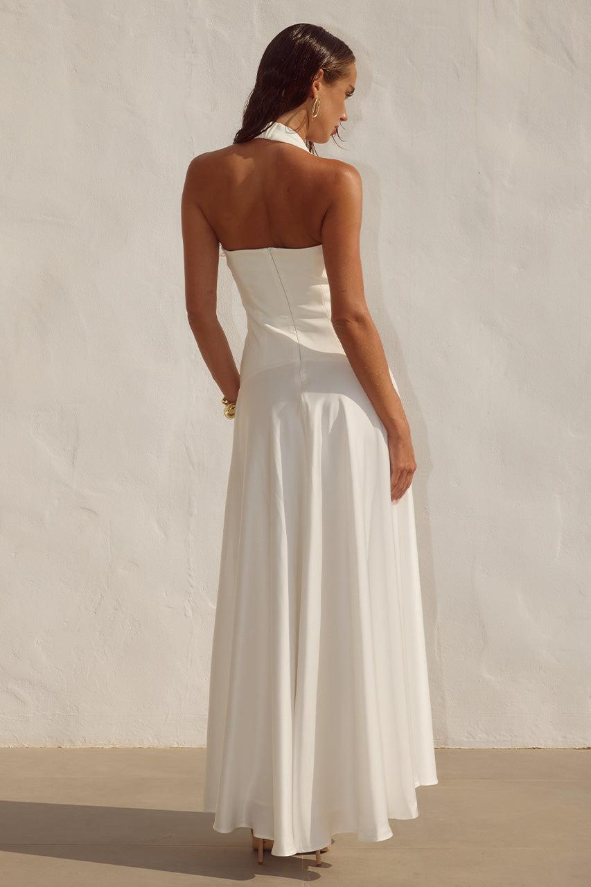 Runaway The Label ODINA SQUARE NECK MAXI DRESS - IVORY
