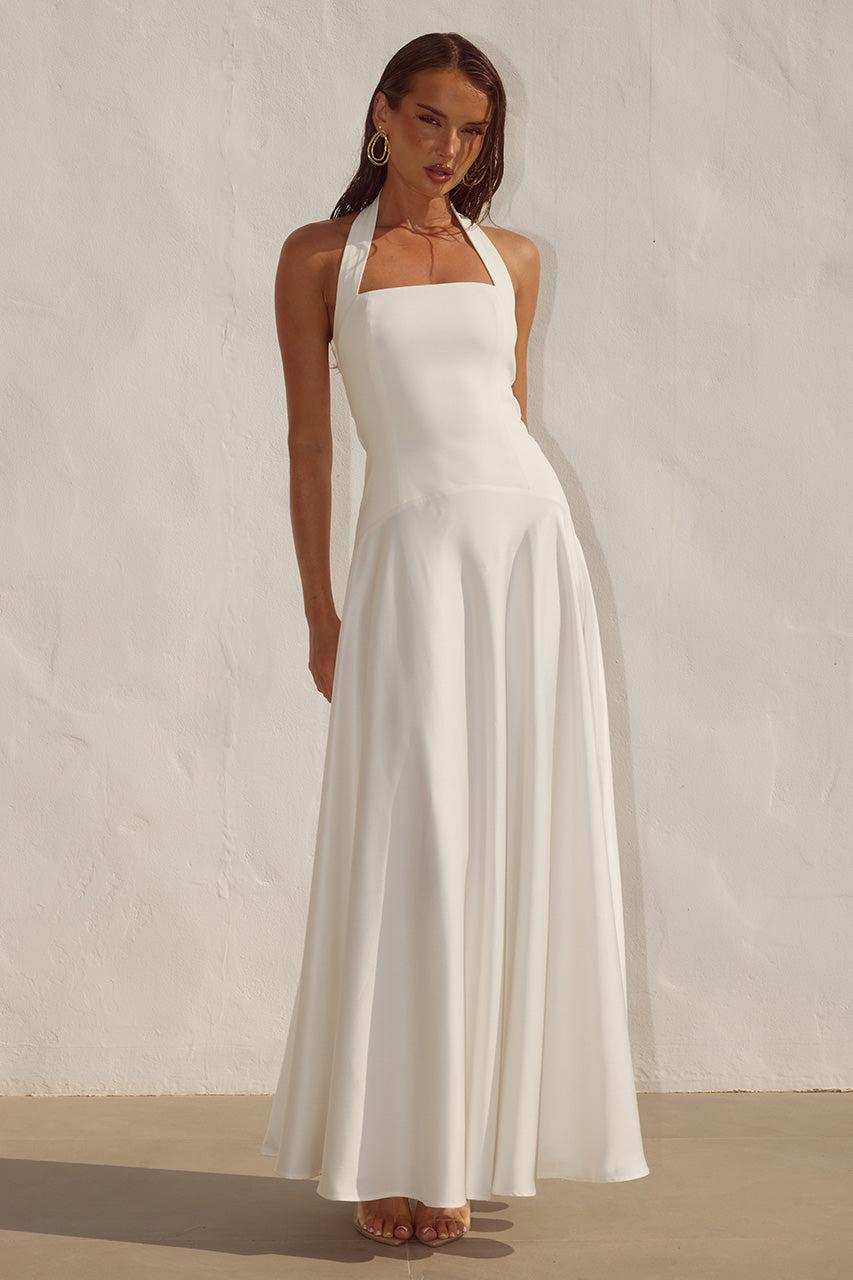 Runaway The Label ODINA SQUARE NECK MAXI DRESS - IVORY