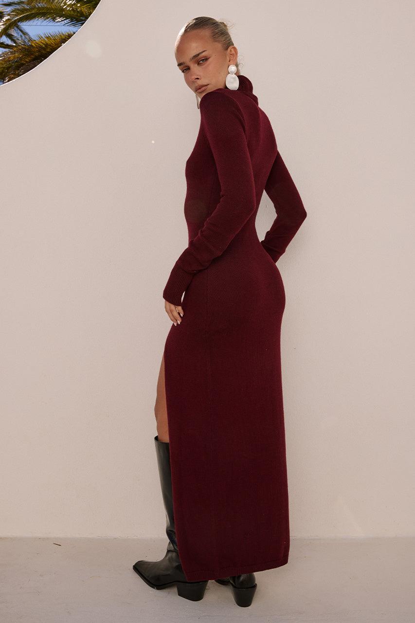 Runaway The Label PATRICIA SLEEVED MAXI DRESS - BURNT RED