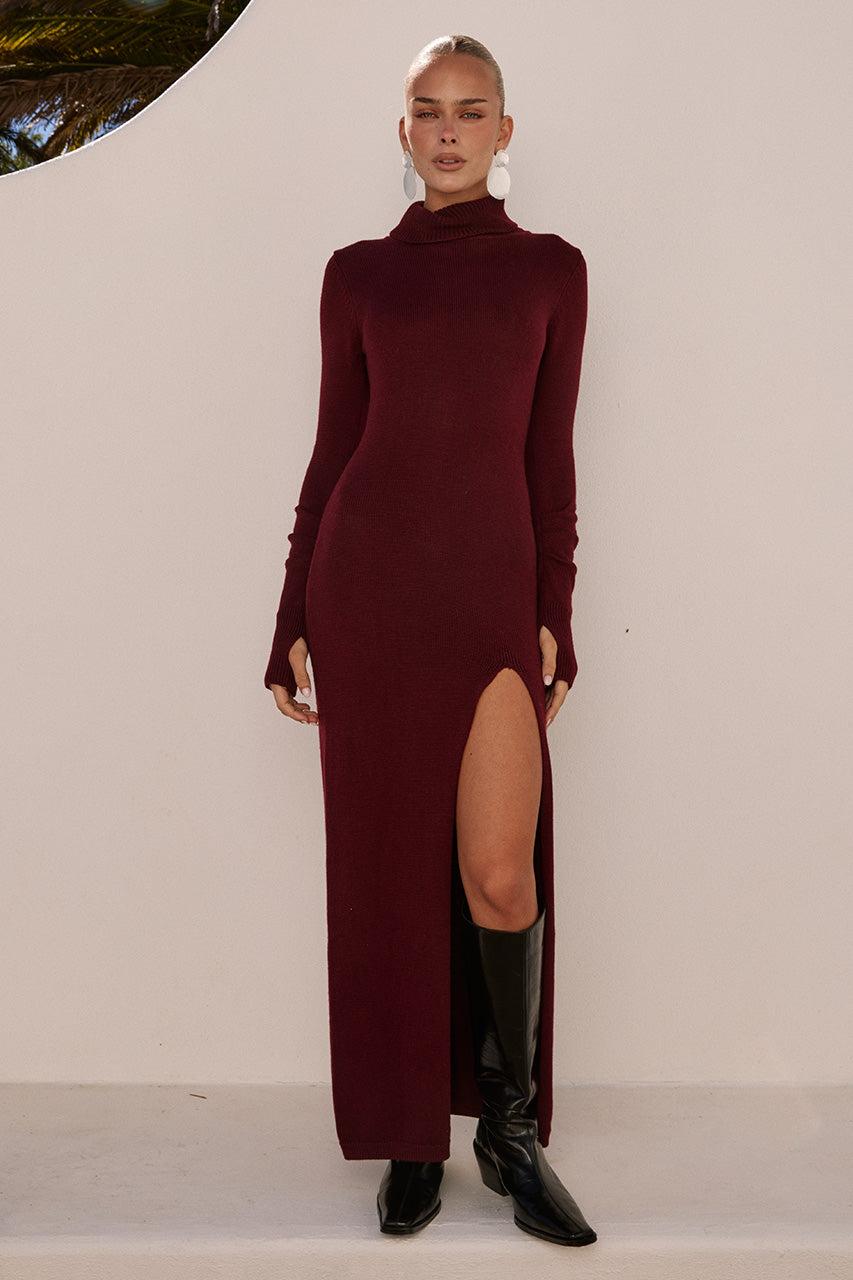 Runaway The Label PATRICIA SLEEVED MAXI DRESS - BURNT RED