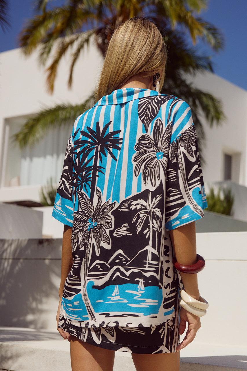 Runaway The Label ADELYN SHIRT - TROPEZ BLUE