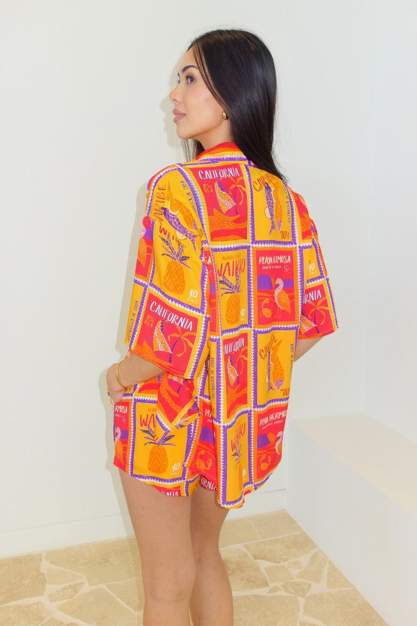 Runaway The Label ADELYN SHORT - ALOHA ORANGE