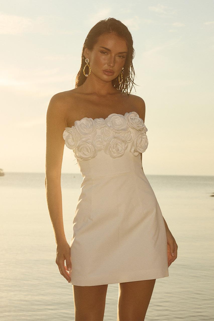 runaway the label AVERIE MINI DRESS - IVORY