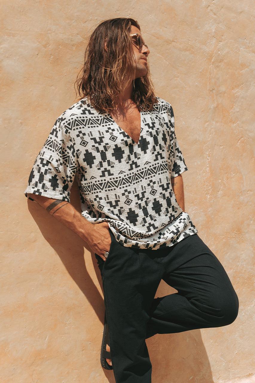 runaway the label AZAR TOP - SAND/BLACK