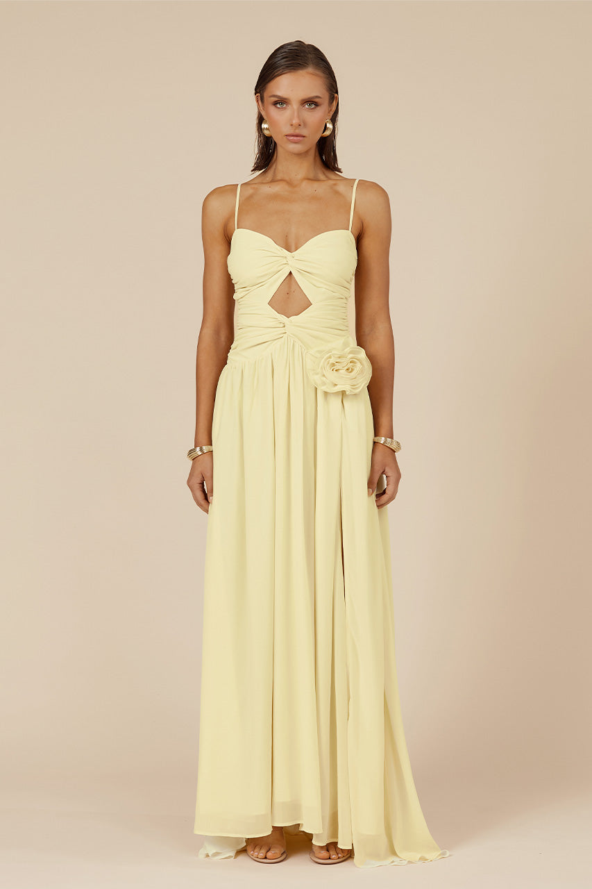 Runaway The Label DANIKA MAXI DRESS - LEMON