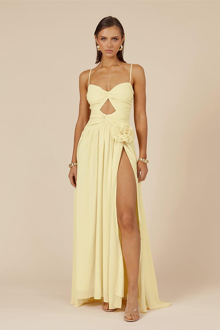 runaway the label DANIKA MAXI DRESS - LEMON