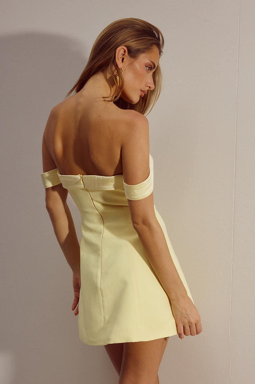 Runaway The Label EBONY MINI DRESS - LEMON