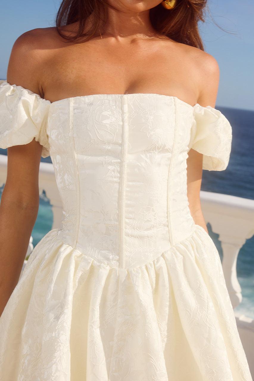 Runaway The Label ELODIE MINI DRESS - IVORY