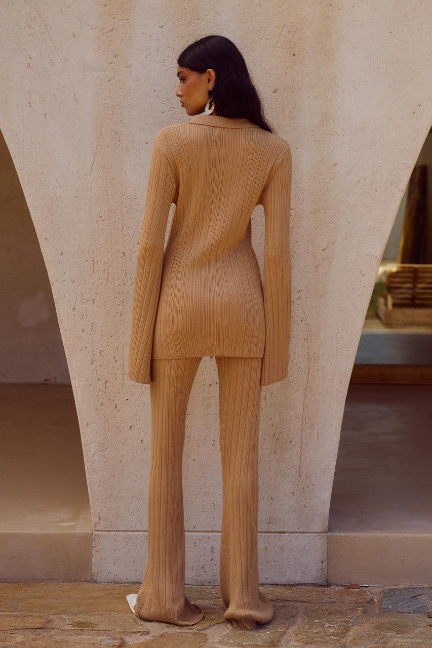 Runaway The Label ELOWEN KNIT PANT - FAWN