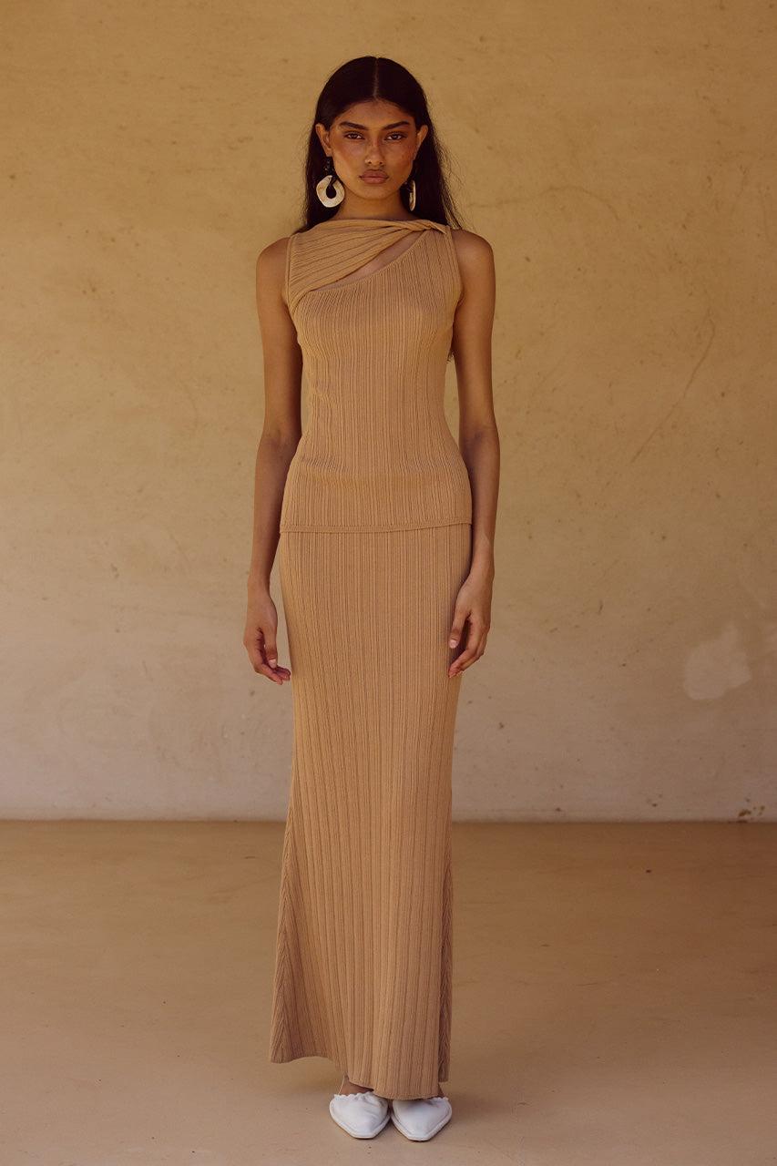 Runaway The Label ELOWEN KNIT TOP - FAWN