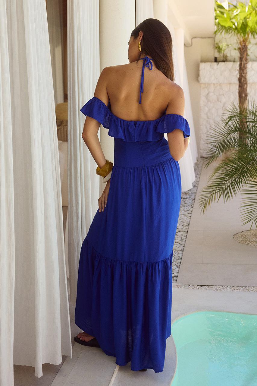 Runaway The Label ETALLIA MAXI DRESS - COBALT BLUE
