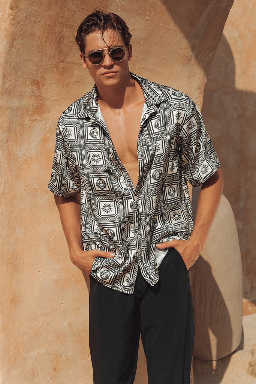 Runaway The Label EZRA SHIRT - SAND/BLACK