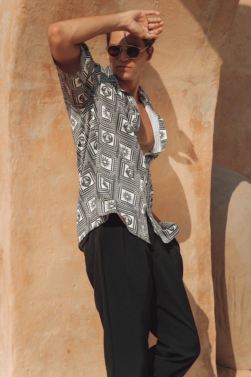 Runaway The Label EZRA SHIRT - SAND/BLACK