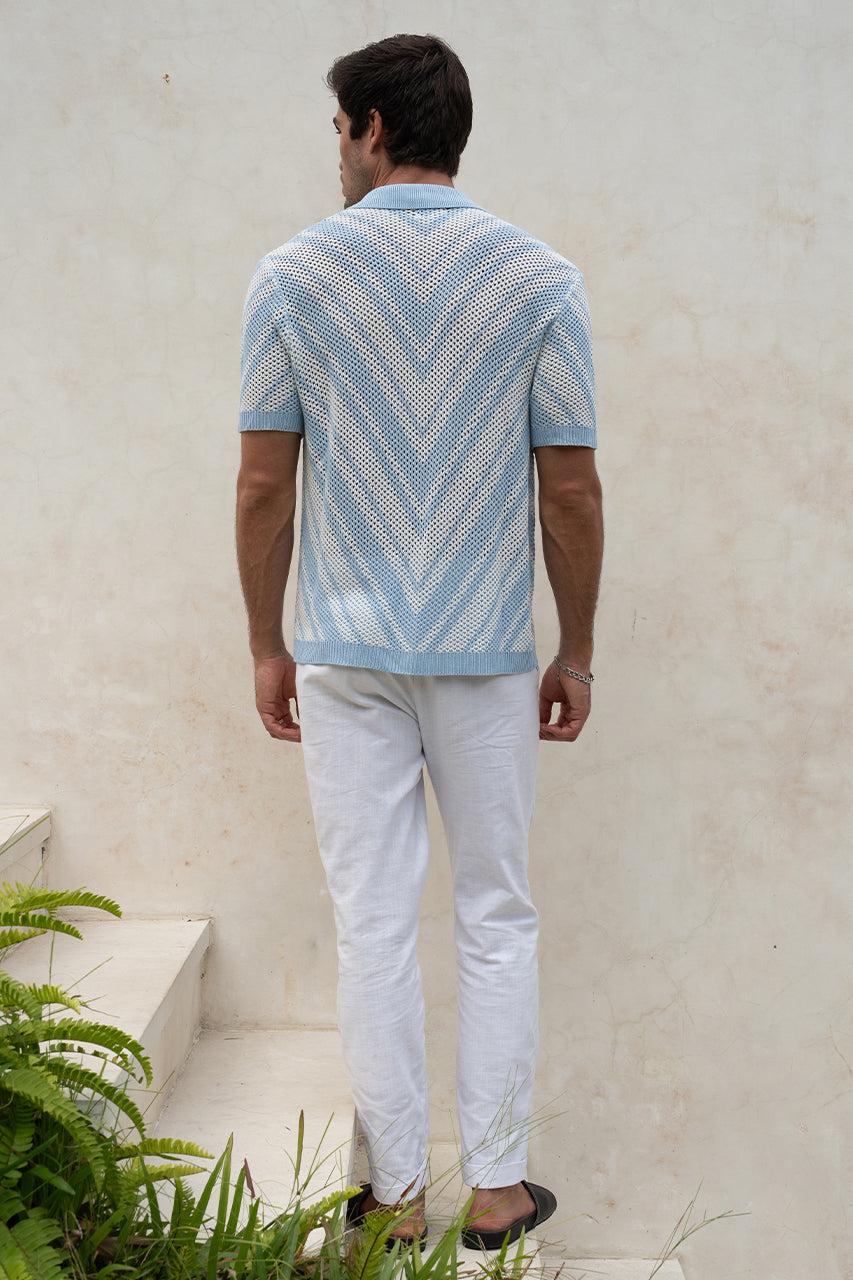 Runaway The Label FINN SHIRT - BLUE/WHITE