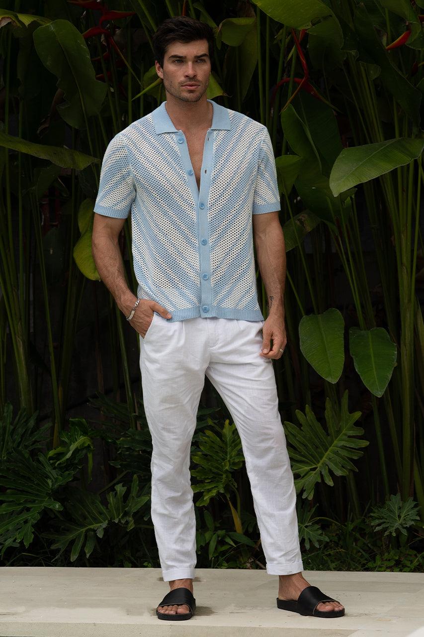 Runaway The Label FINN SHIRT - BLUE/WHITE