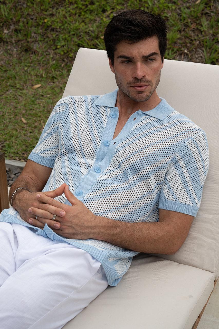 Runaway The Label FINN SHIRT - BLUE/WHITE