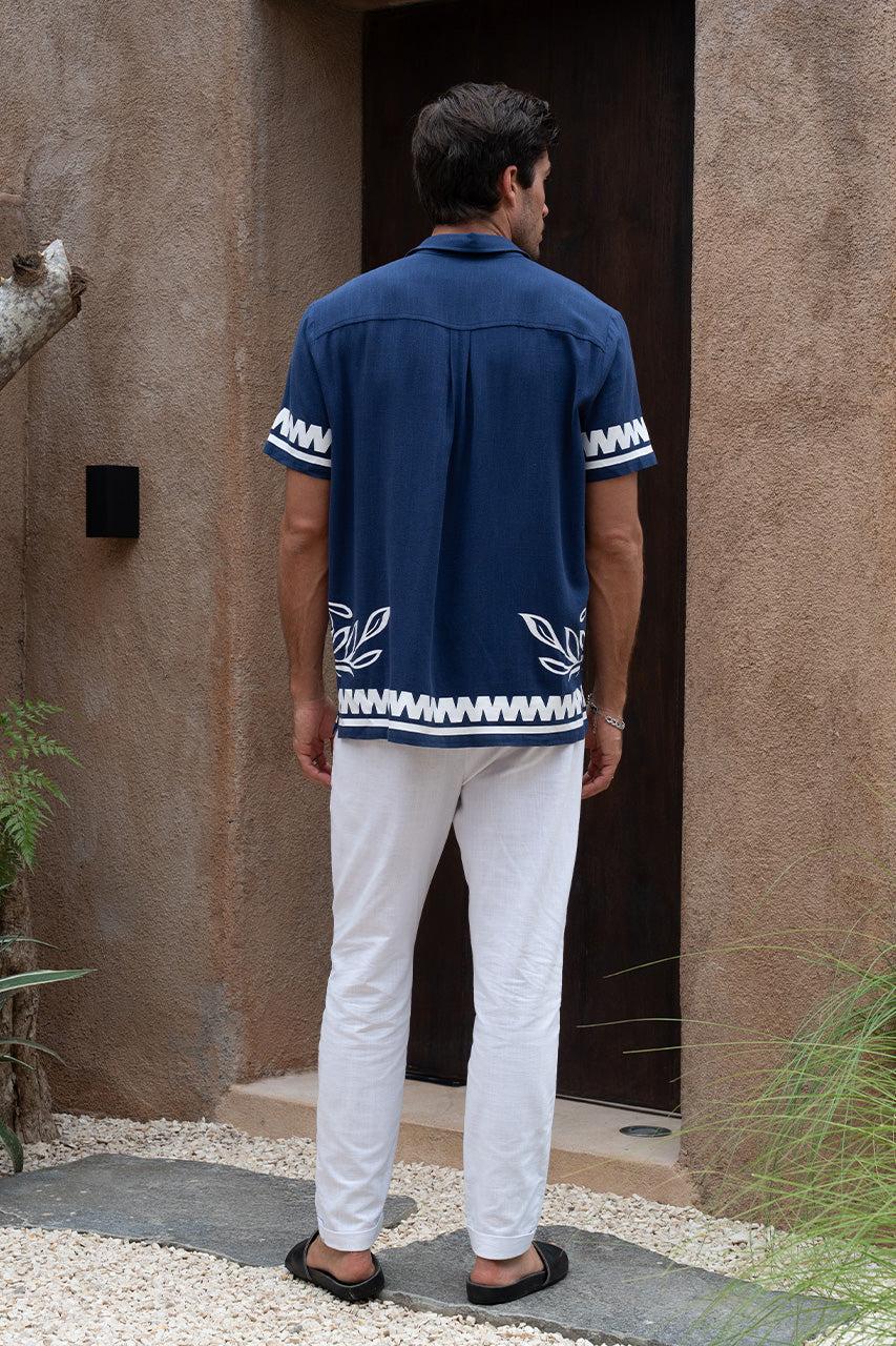 Runaway The Label FLORIAN SHIRT - BLUE/WHITE