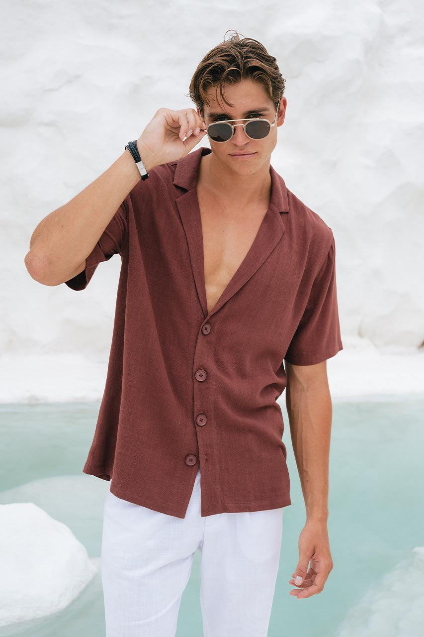runaway the label GALLANI SHIRT - CHOCOLATE