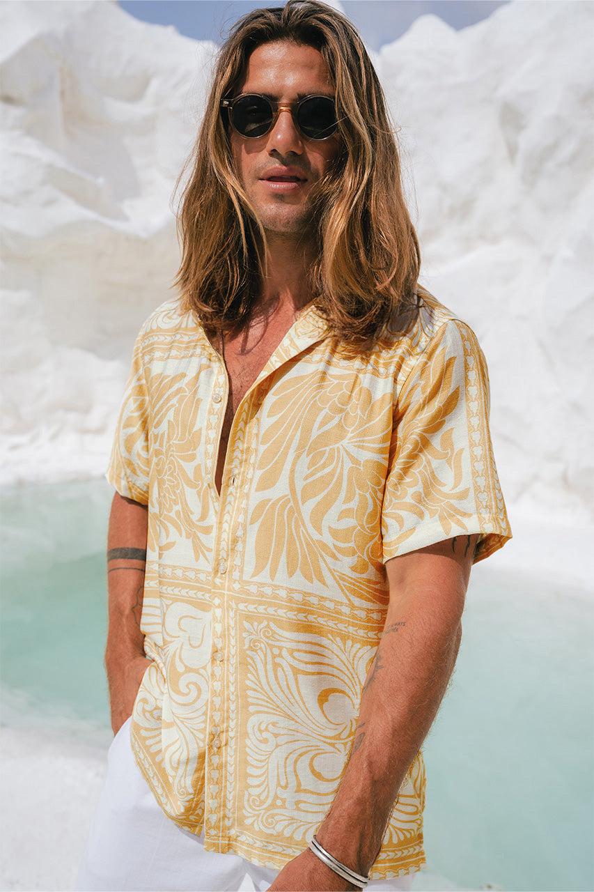 runaway the label HAVANNA SHIRT - TAN/WHITE