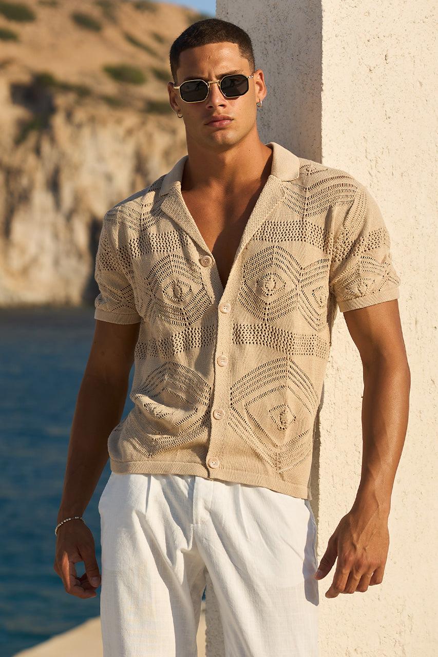Runaway The Label LIAM SHORT SLEEVE SHIRT - SAND