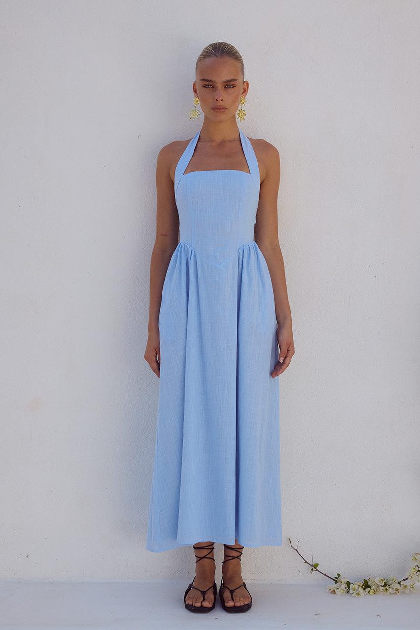 Runaway The Label LOCKLEA MIDI DRESS - ICE BLUE