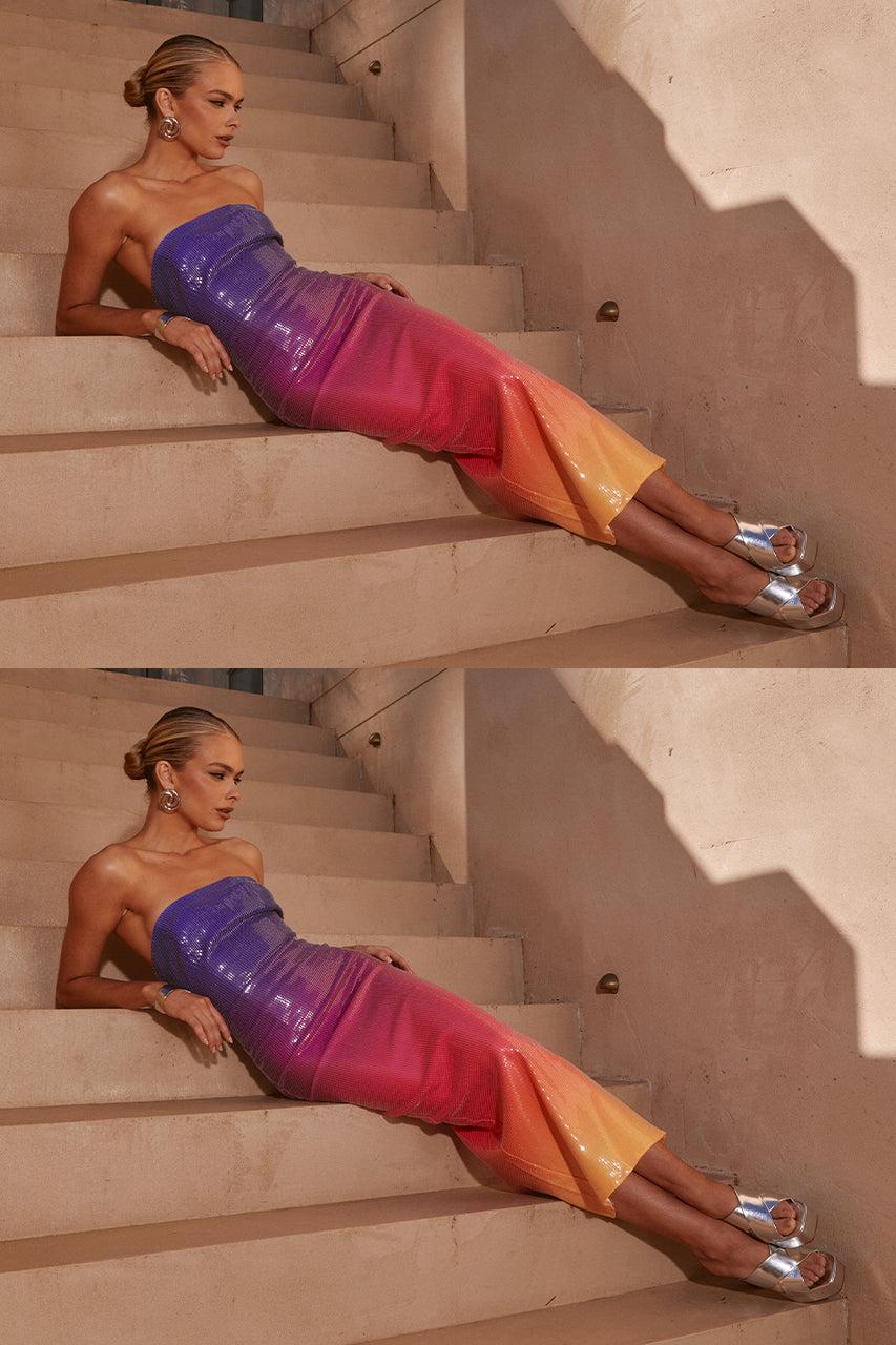 Runaway The Label MALIBU MIDI DRESS - SUNSET