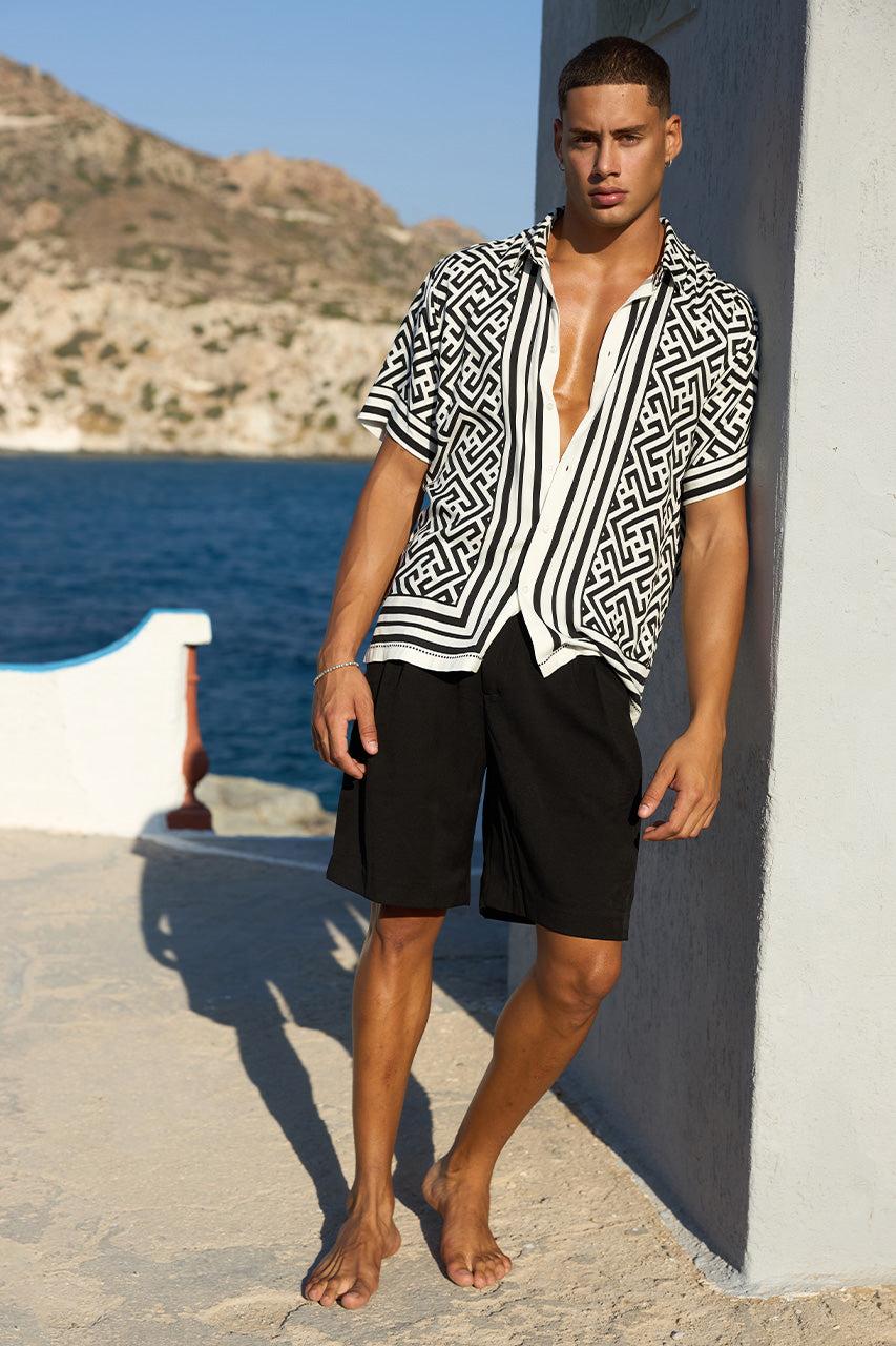 Runaway The Label MIRKO SHIRT - WHITE/BLACK