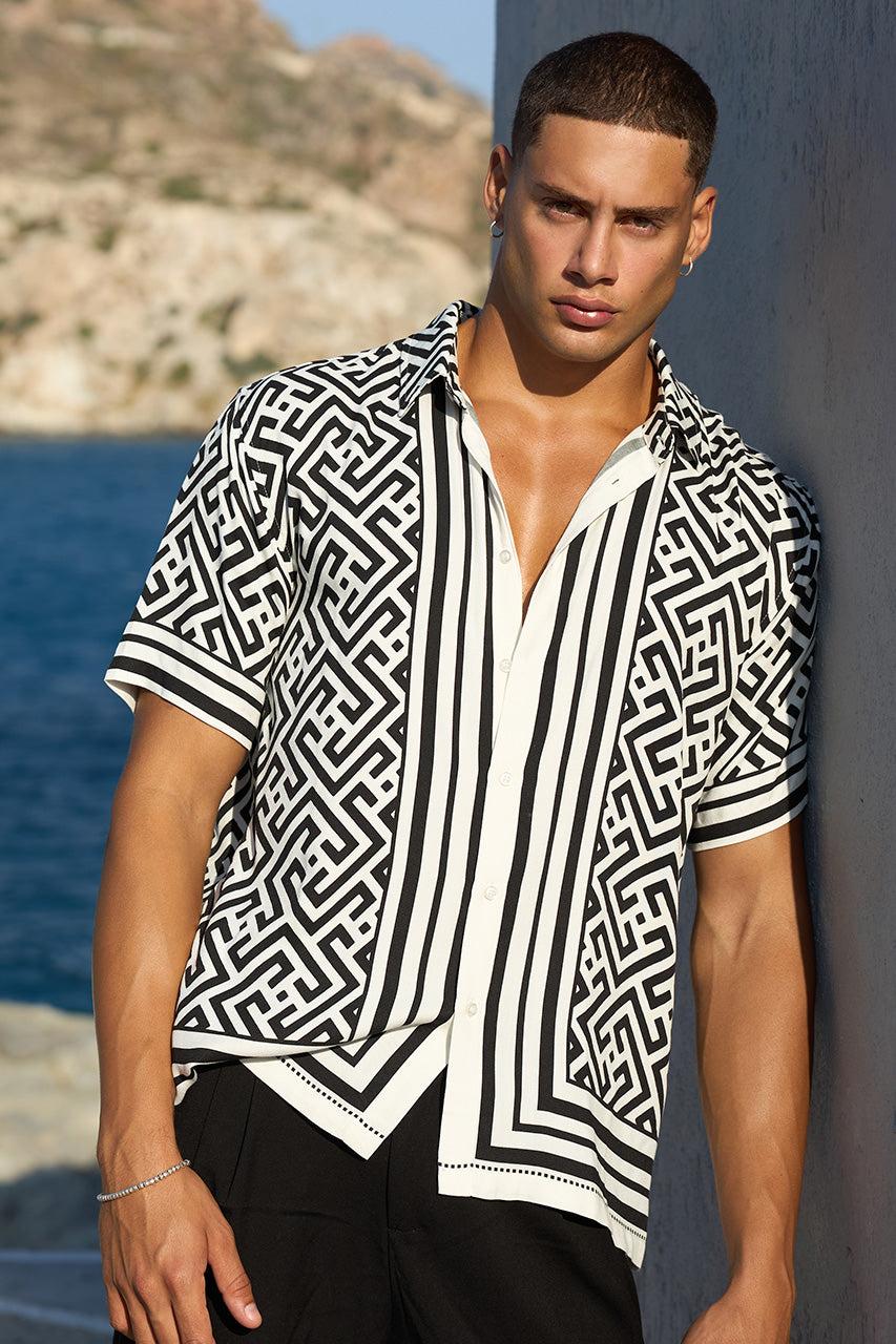 runaway the label MIRKO SHIRT - WHITE/BLACK