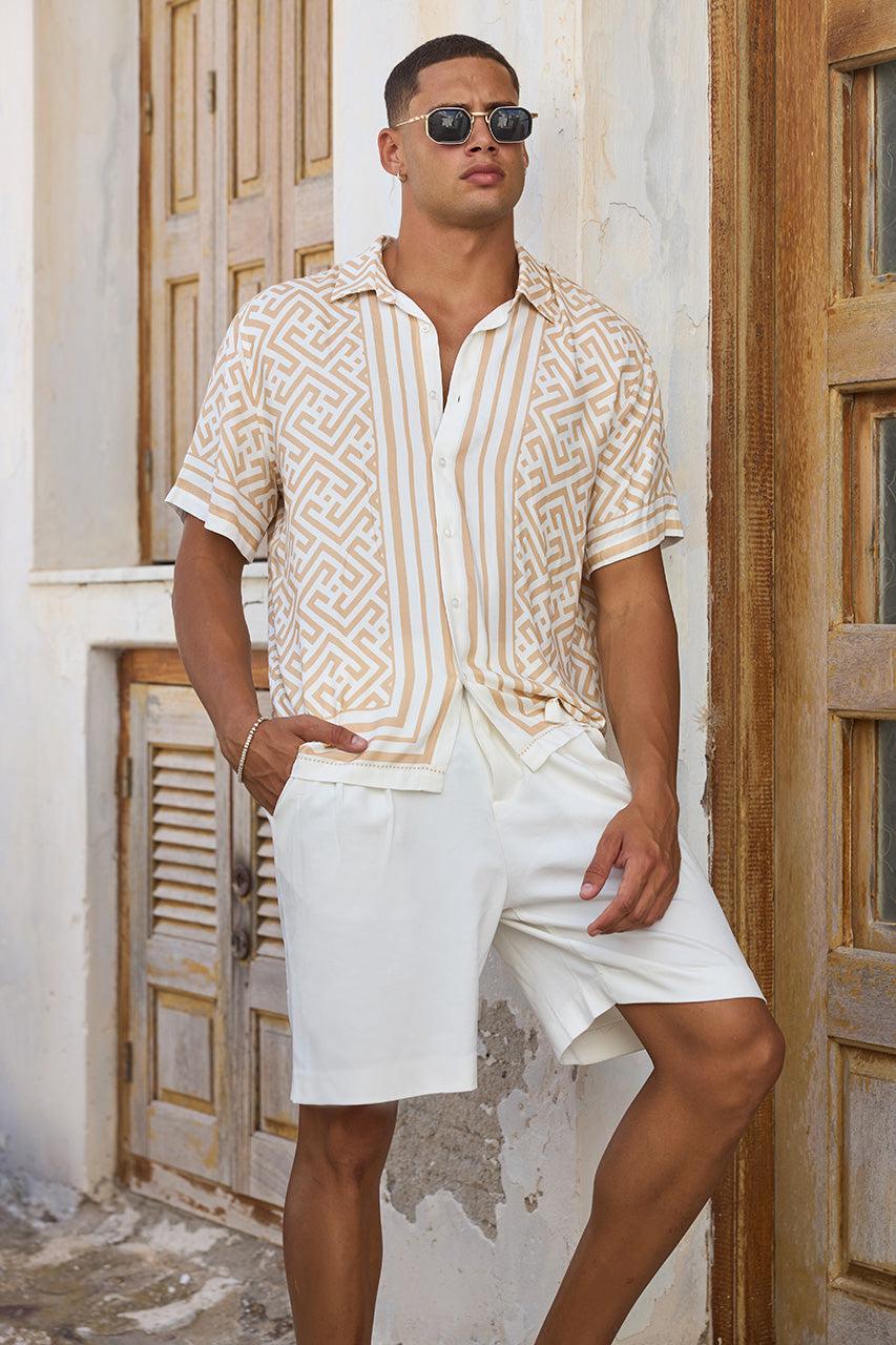 Runaway The Label MIRKO SHIRT - WHITE/SAND