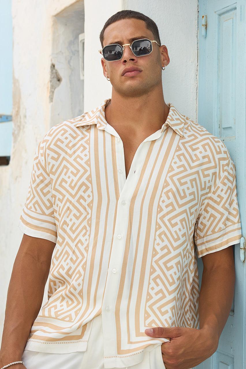 runaway the label MIRKO SHIRT - WHITE/SAND