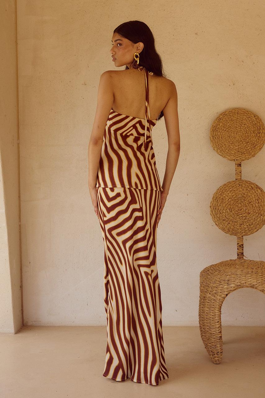 Runaway The Label MONTIE HALTER TOP - MONTIE CHOC